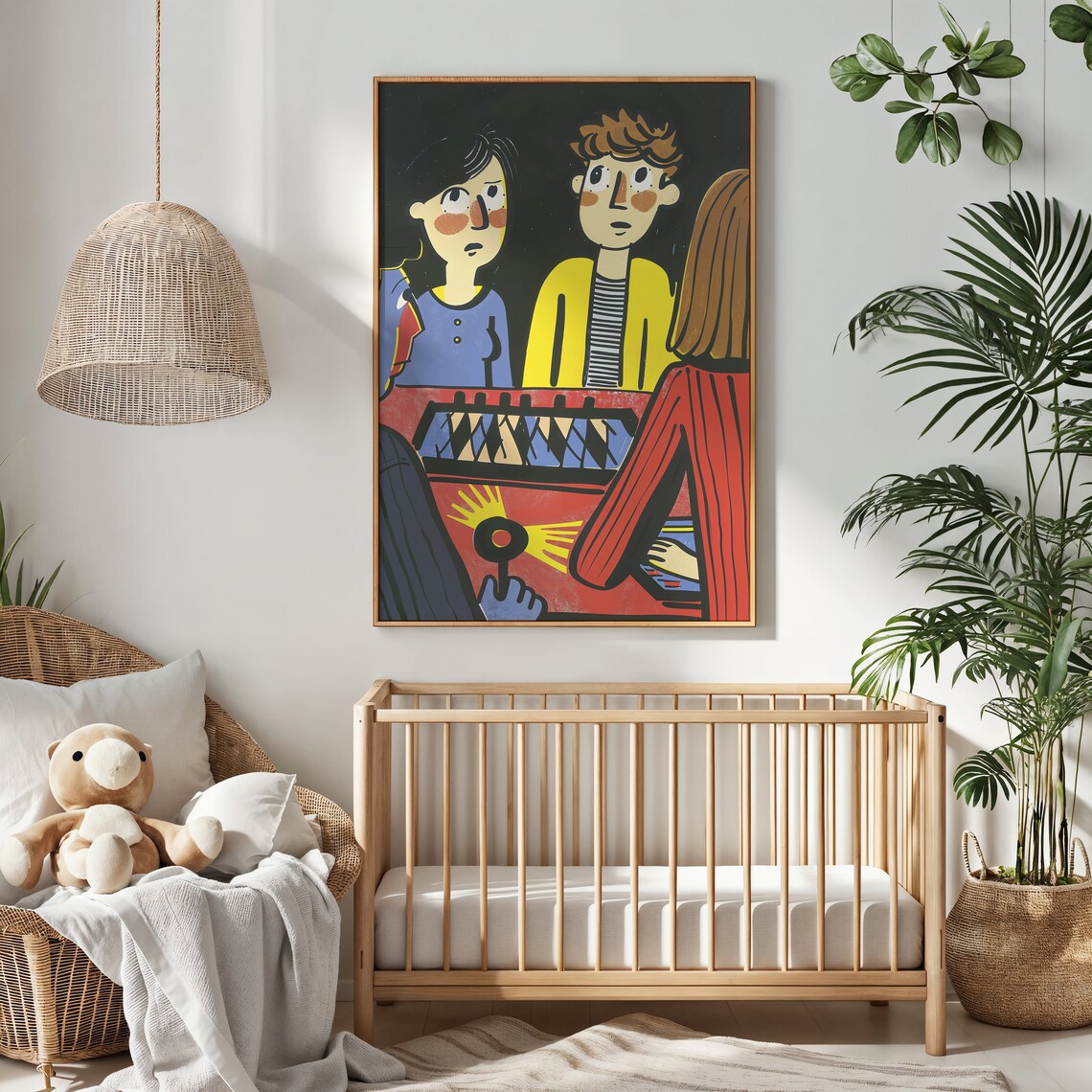 Kids Playing Music Xylophone Band Fun Cartoon Concert Wall Poster - Image 3