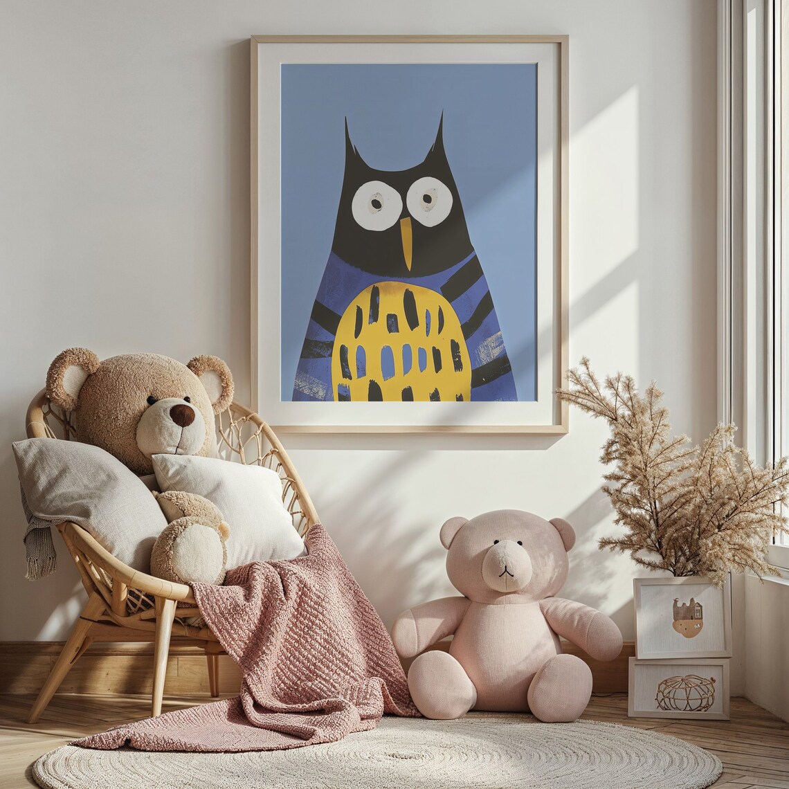 Owl Nursery Wall Art, Whimsical Bird Kids Poster - Image 3