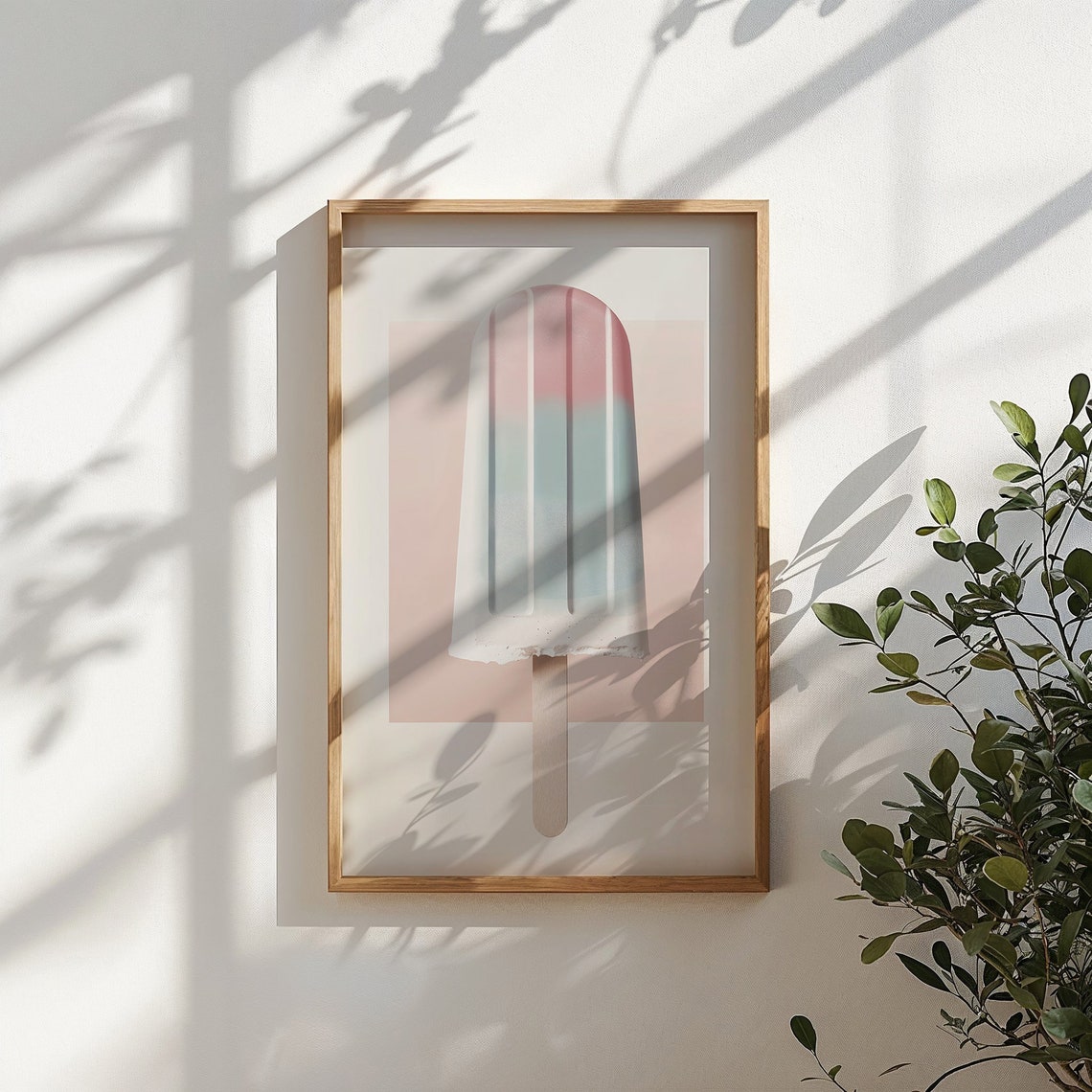 Pastel Pink Blue Popsicle Ice Cream Art Kitchen Nursery Poster - Image 4