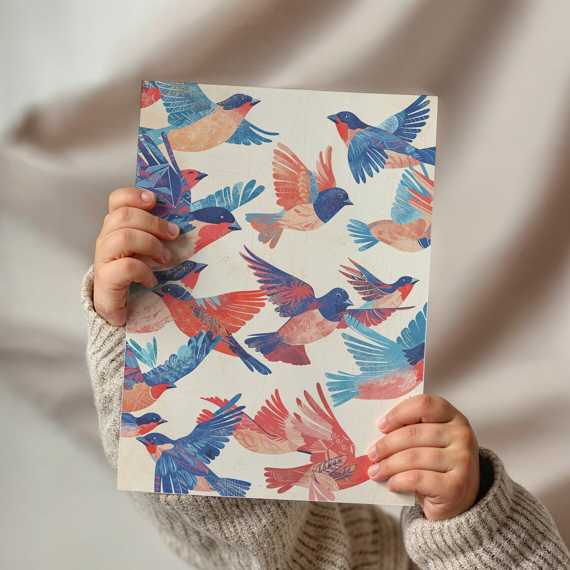 Bird Flock Art Print, Nursery Wall Art Decor - Image 2