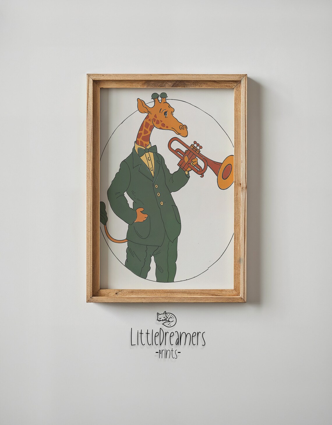 Giraffe Trumpet Player Nursery Music Poster Print - Image 6