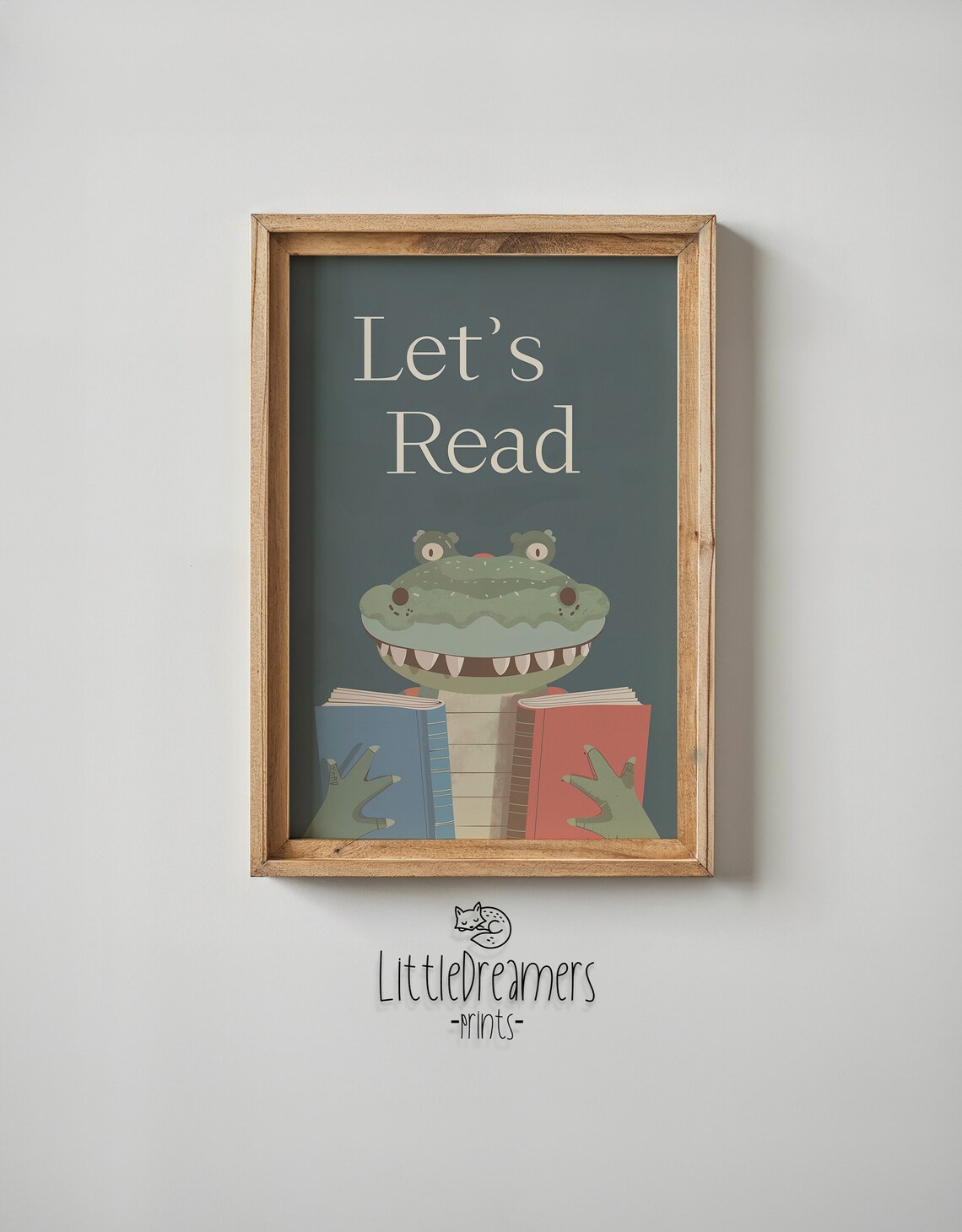 Reading Alligator Nursery Art Print for Young Readers - Image 5