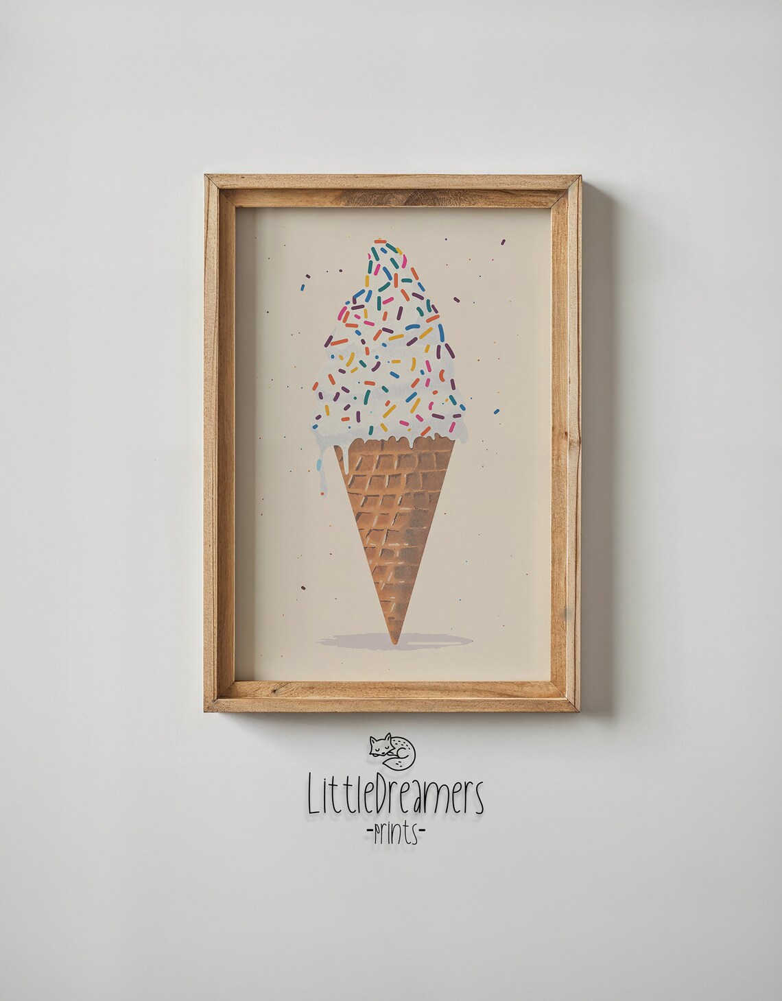 Ice Cream Cone Art Print, Nursery Kids Room Decor - Image 5