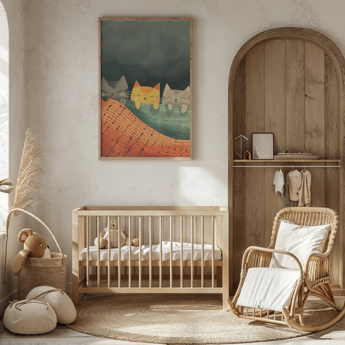 Kitten Trio Nursery Cat Art Print, Whimsical Decor - Image 4