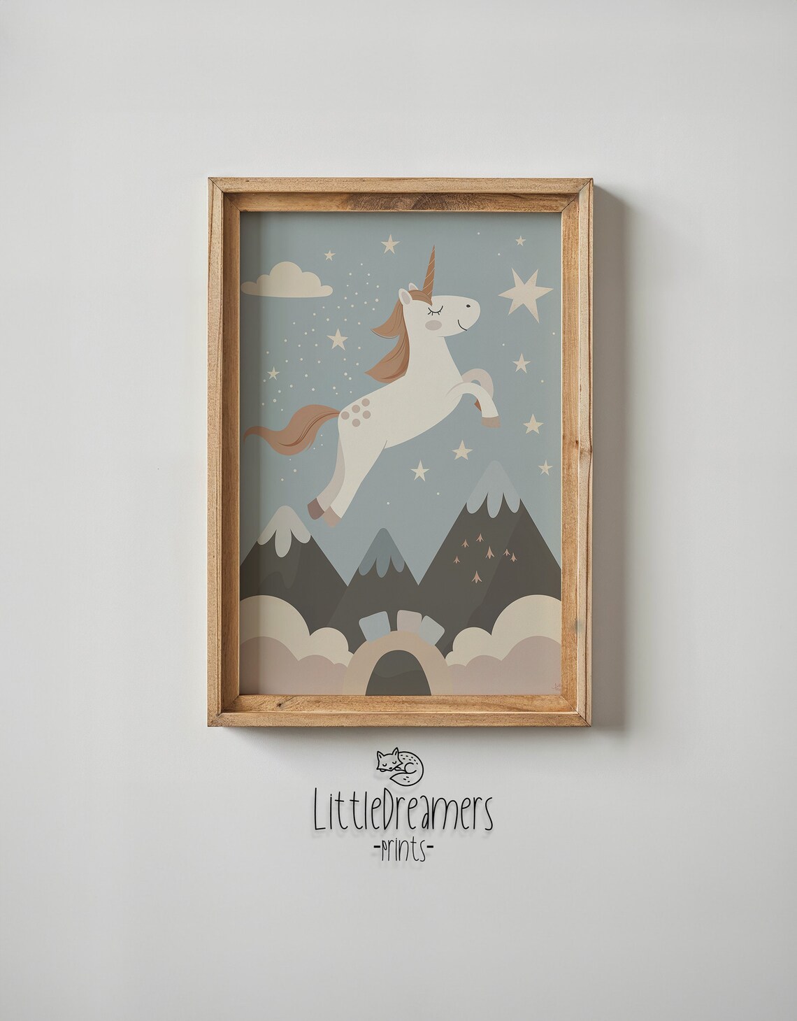 Unicorn Nursery Art Print, Mountain Fantasy Scene - Image 6