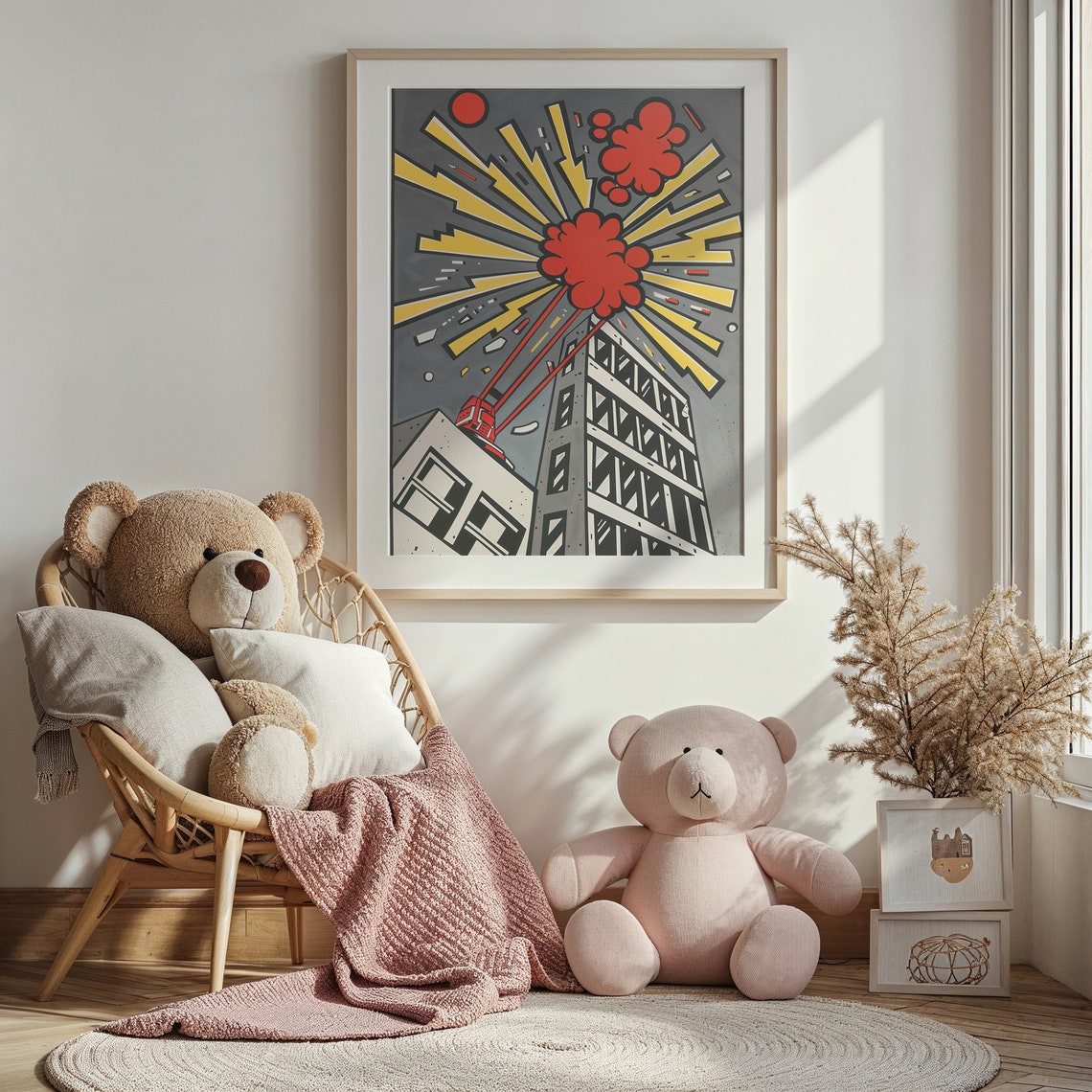 Pop Art City Explosion Comic Bold Skyscraper Boom Wall Poster - Image 4