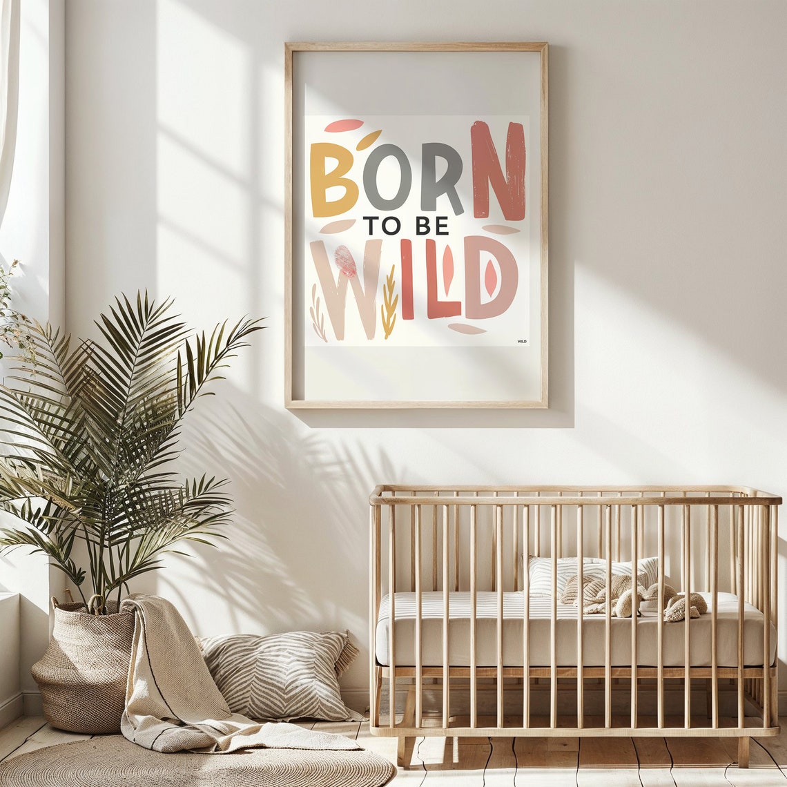 Born To Be Wild Boho Nursery Quote Typography Kids Room Wall Poster - Image 6
