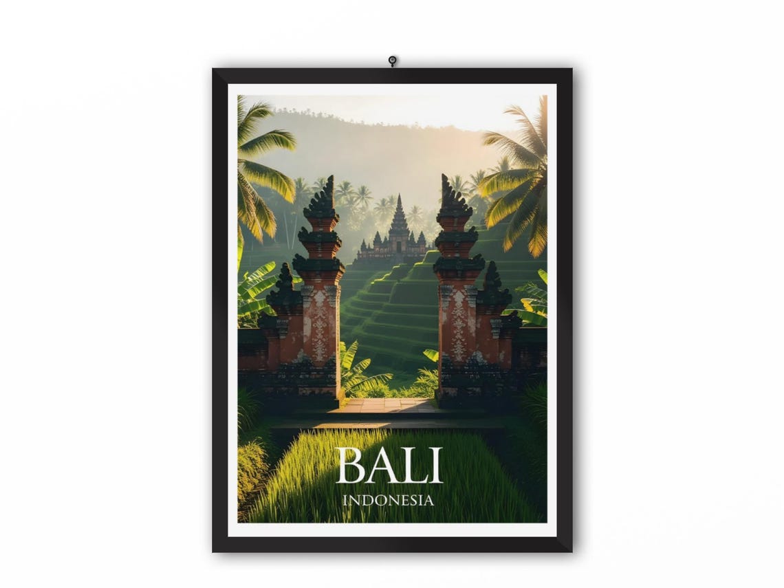 Bali Indonesia Travel Poster Bali Indonesia Wall Art Bali Indonesia Travel Print Bali Indonesia Home Decor Bali Indonesia Island Poster