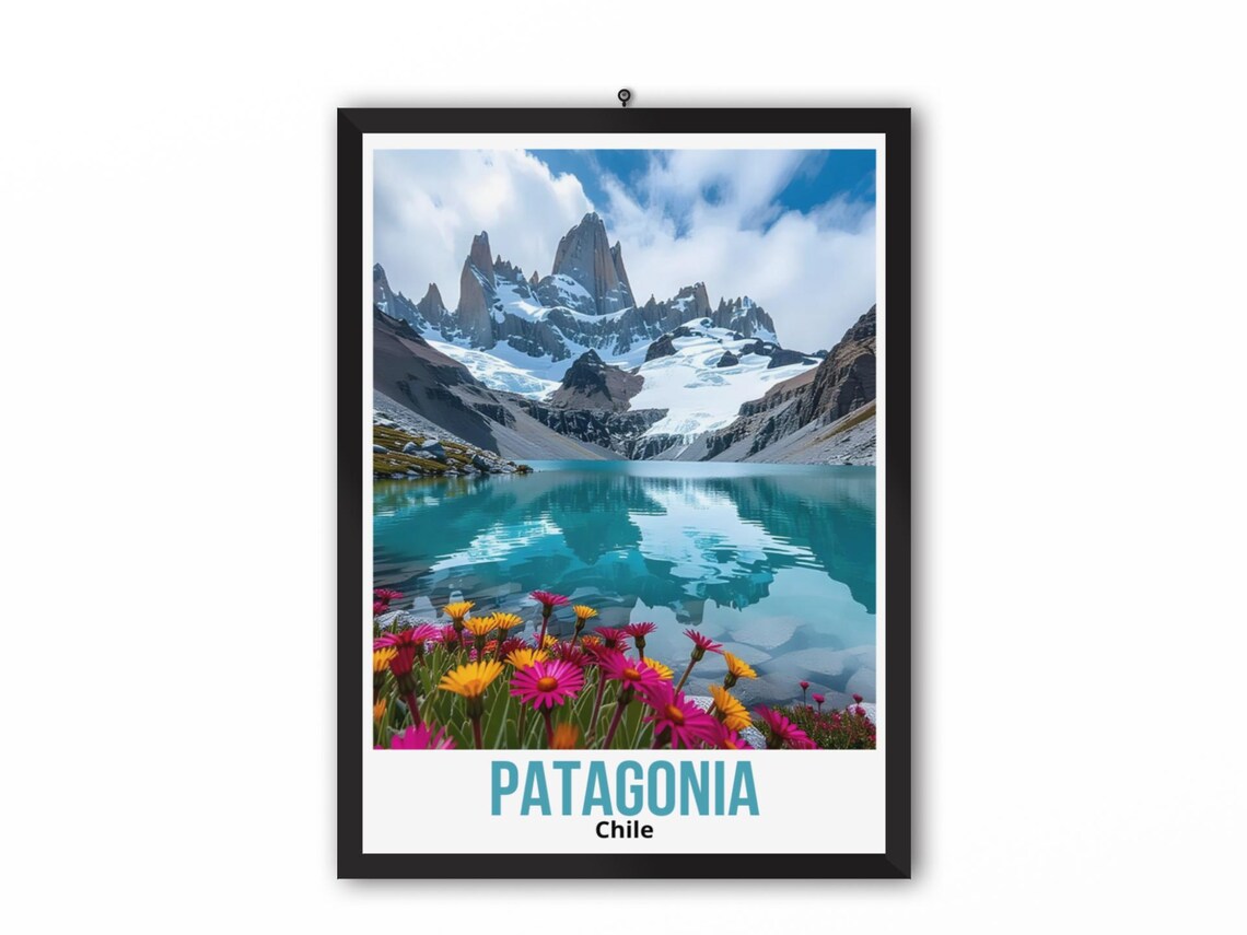 Chile Travel Print Andes Mountain Wall Art Poster Artpatagonia Home Decor