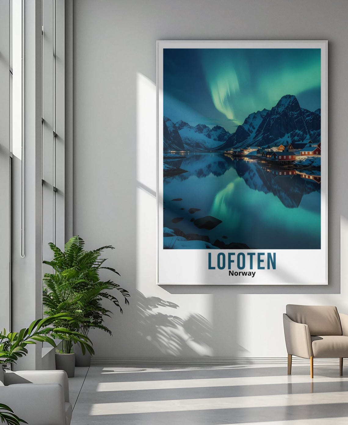 Lofoten Norway Travel Poster Lofoten Norway Wall Art Lofoten Norway Travel Print Lofoten Norway Home Decor Lofoten Norway Northern Light - Image 2