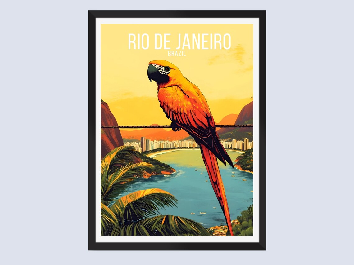 Rio De Janeiro Travel Print Brazil Poster Wall Art Home Decor