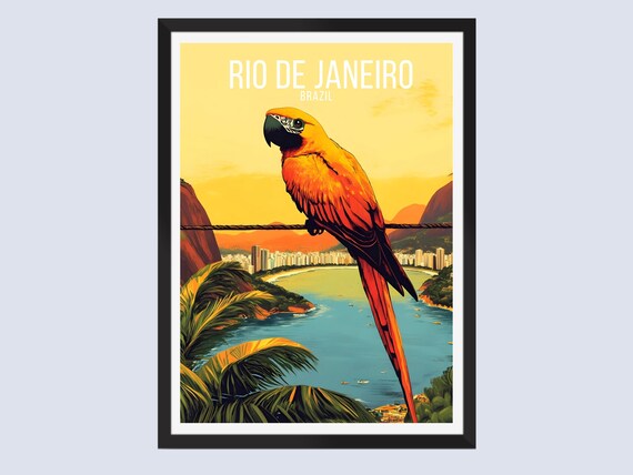 Rio De Janeiro Travel Print Brazil Poster Wall Art Home Decor