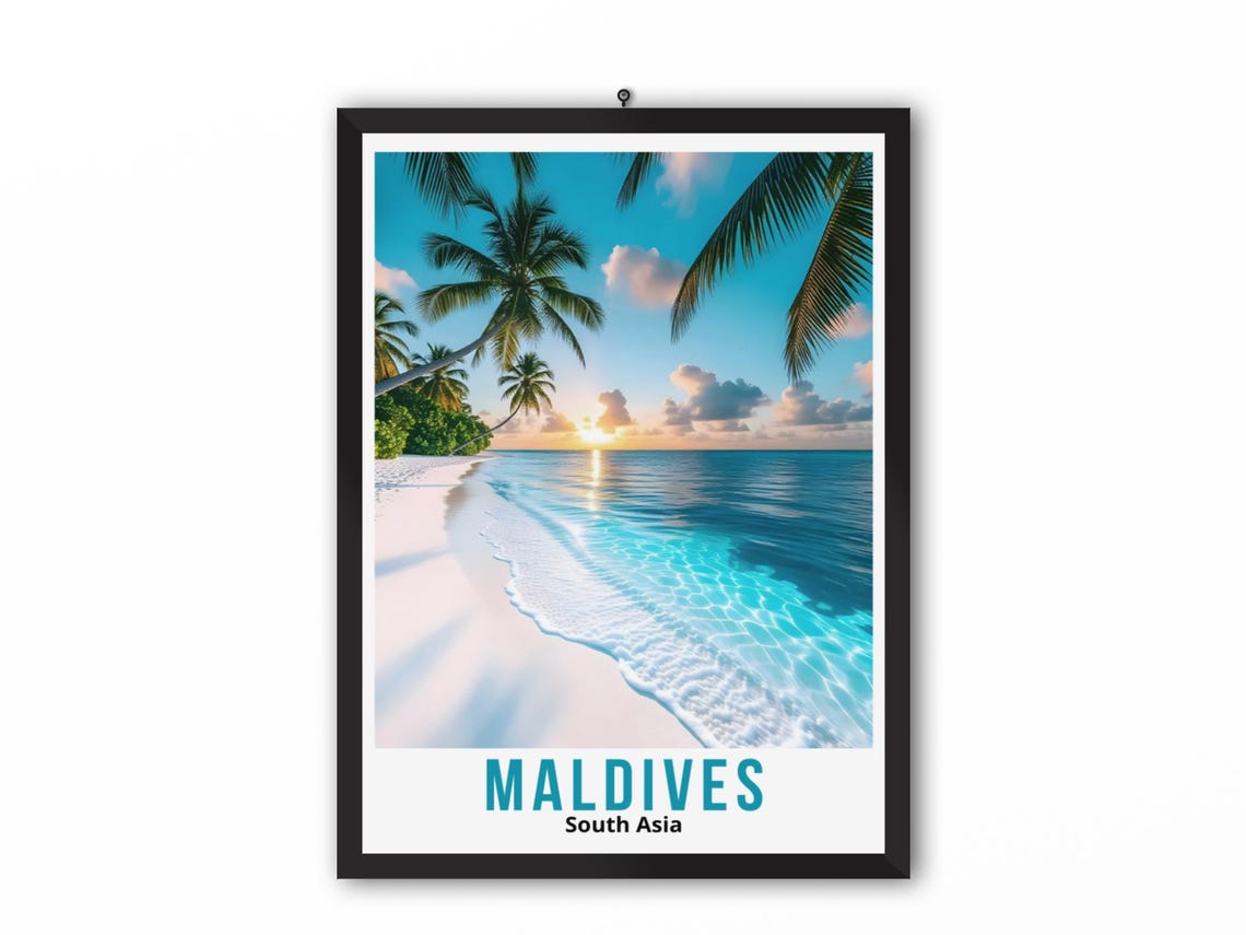 Maldives Travel Poster Maldives Wall Art Maldives Wall Hanging Wall Decor Maldives Gifts South Asia Travel Poster Maldives Asia Poster