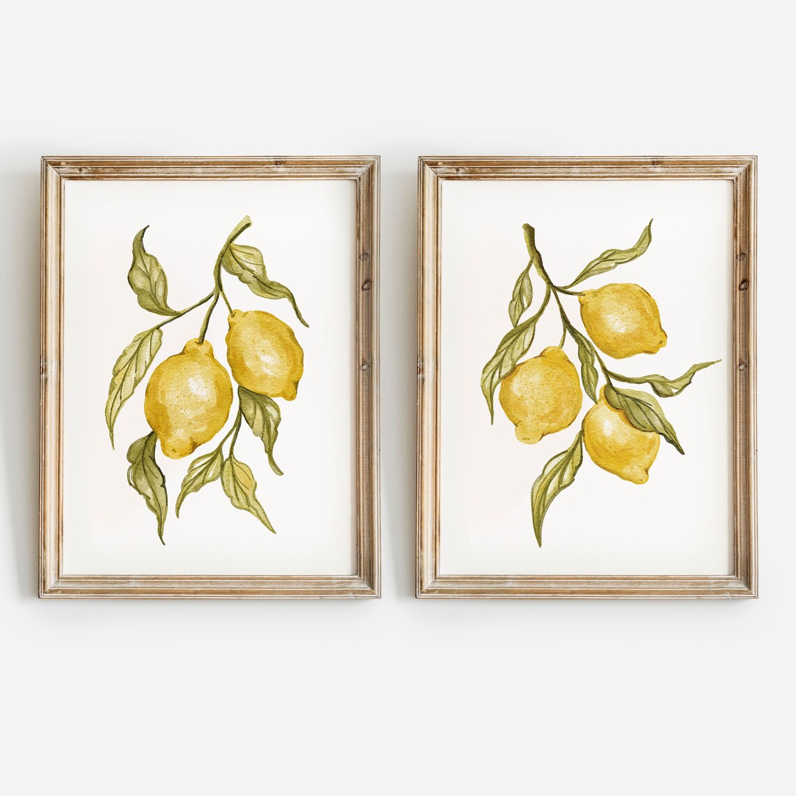 Lemon Branch Watercolor Botanical Kitchen Art Print - Image 2