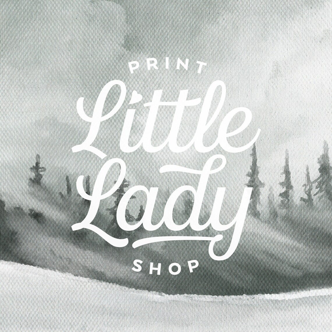 Stormy Winter Forest Landscape Art Print, Poster - Image 3