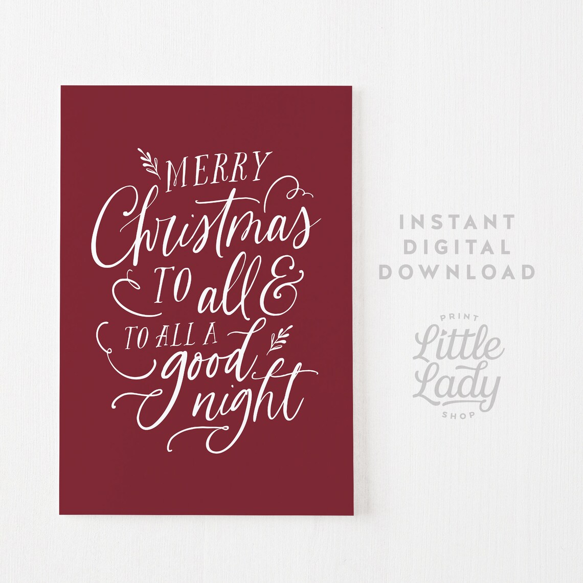 Merry Christmas To All Christmas Calligraphy Art Print - Image 4