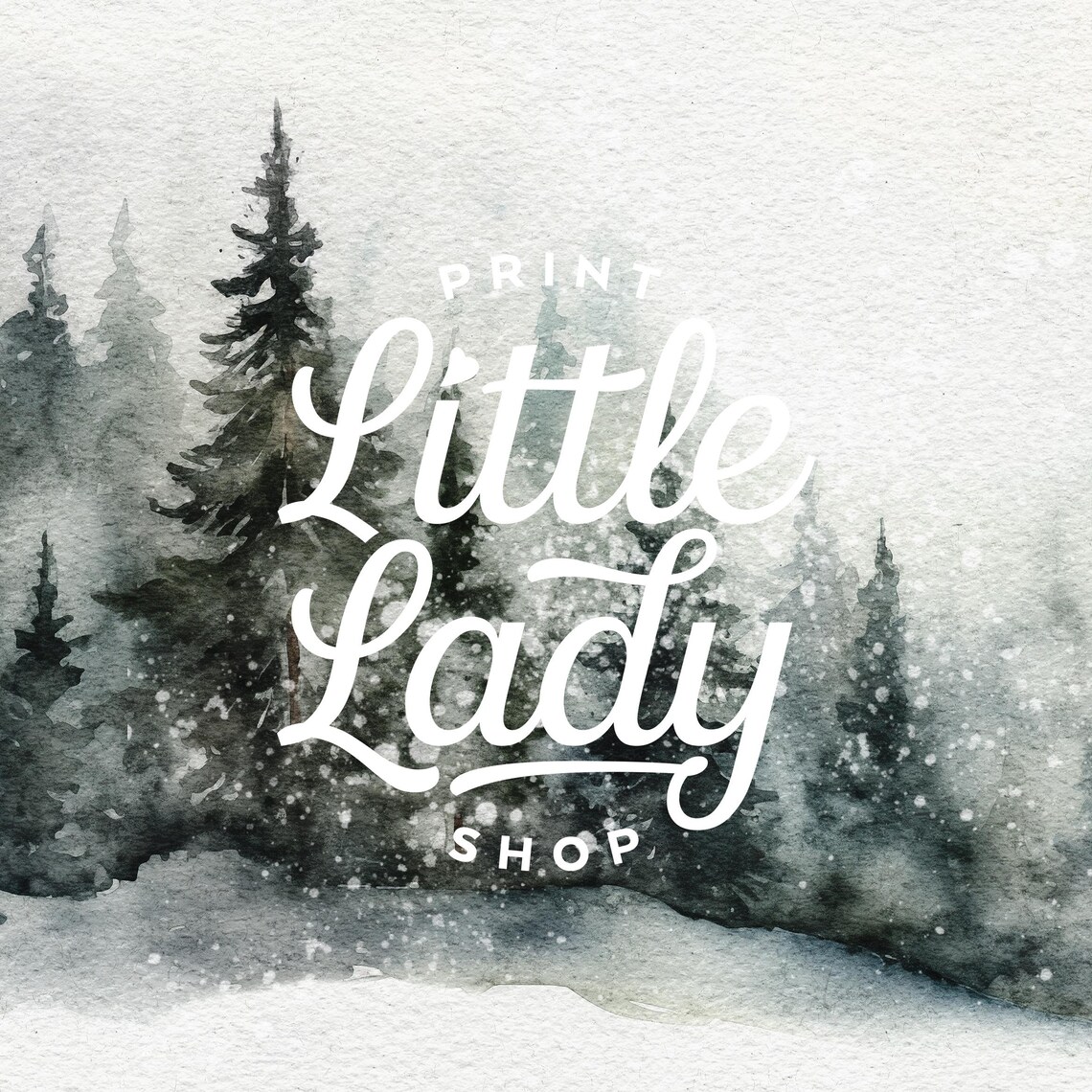 Christmas Winter Forest Watercolor Art Print - Image 2