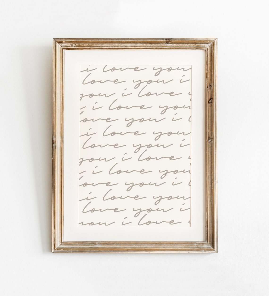 I Love You Script Pattern Calligraphy Nursery Wedding Wall Art Print - Image 3