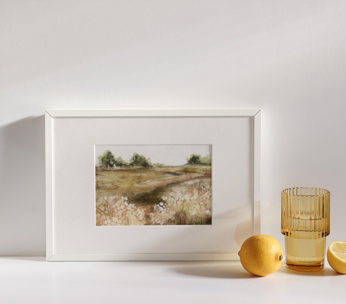 Summer Field Landscape Art Print, Cottage Scenery - Image 2
