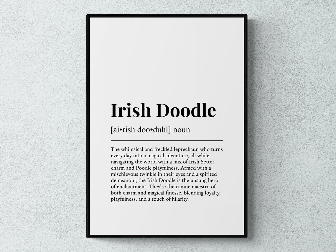 Irish Doodle Funny Definition Dog Poster Print