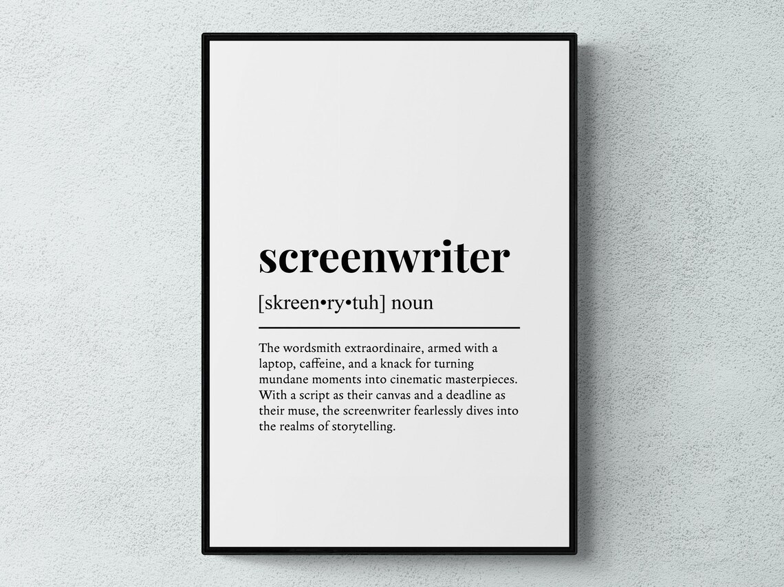 Screenwriter Funny Definition Job Wall Art Print