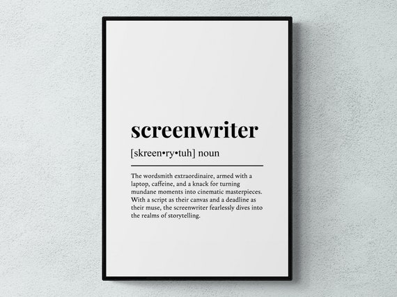 Screenwriter Funny Definition Job Wall Art Print