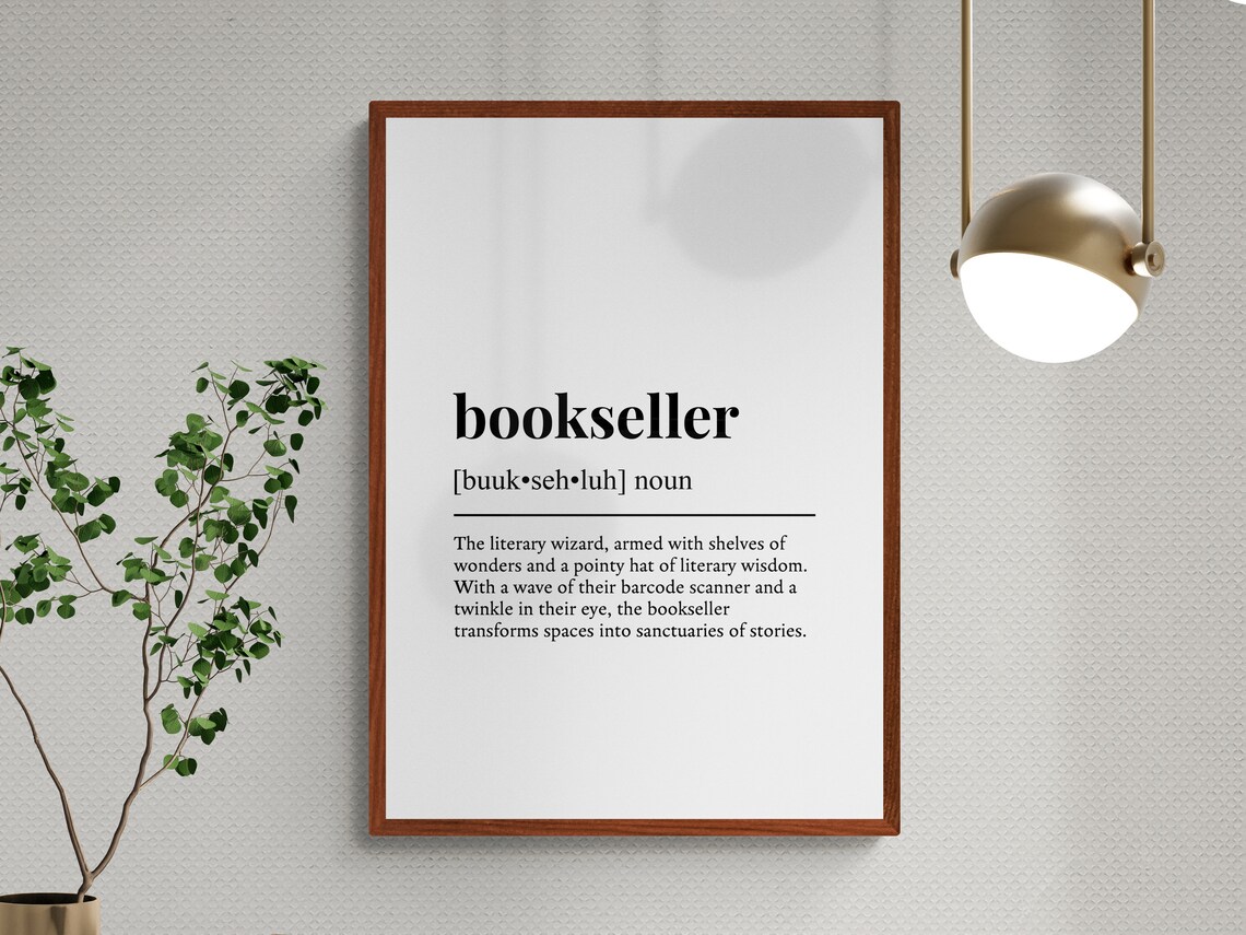 Bookseller Funny Definition Job Work Gift Wall Art Print - Image 3