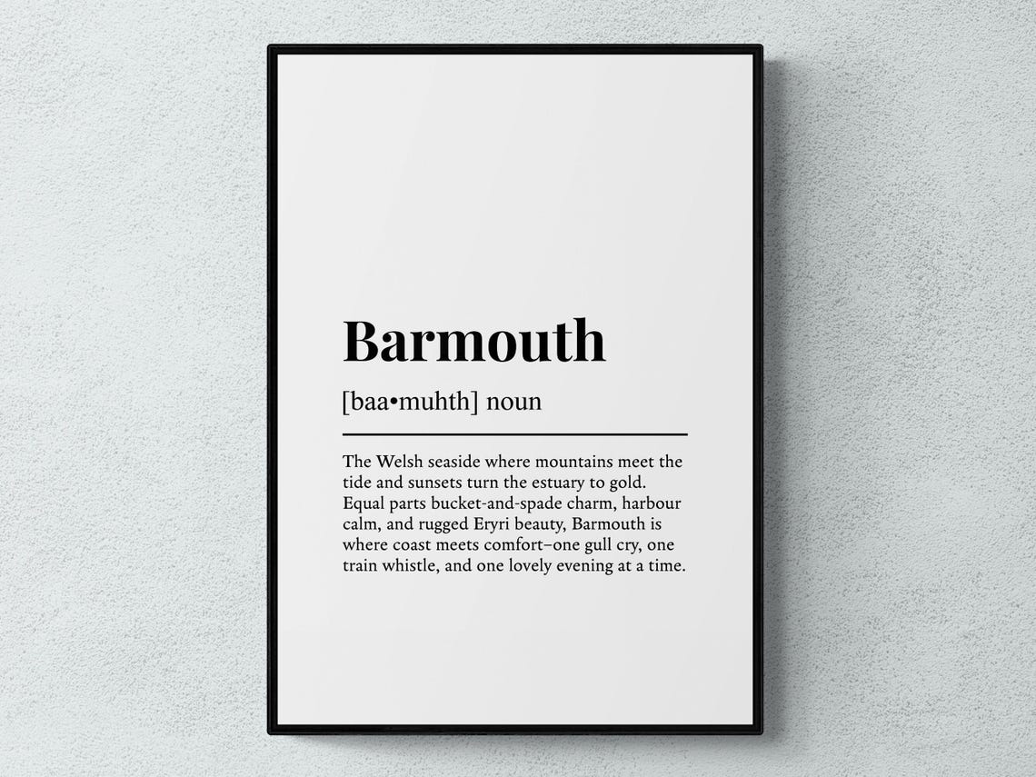 Barmouth Wales Funny Dictionary Definition Seaside Town Poster