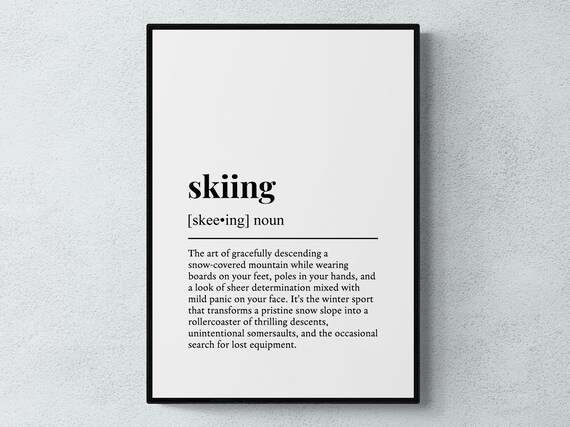Skiing Funny Definition Sport Wall Art Print