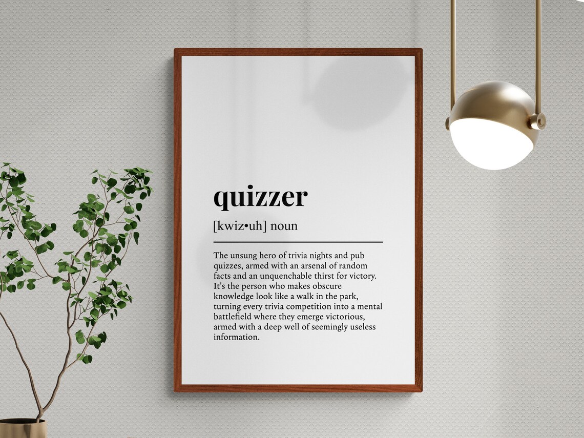 Quizzer Funny Definition Typography Art Print - Image 3