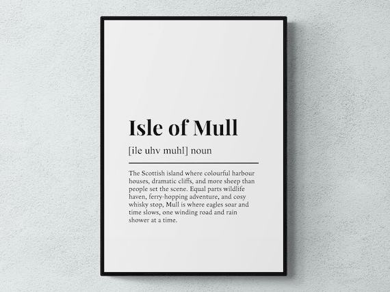Funny Isle of Mull Definition Dictionary Style Scotland Gift Wall Poster