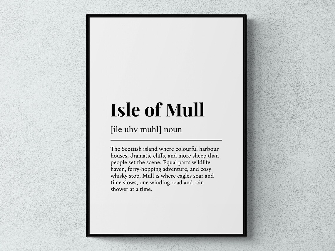 Funny Isle of Mull Definition Dictionary Style Scotland Gift Wall Poster