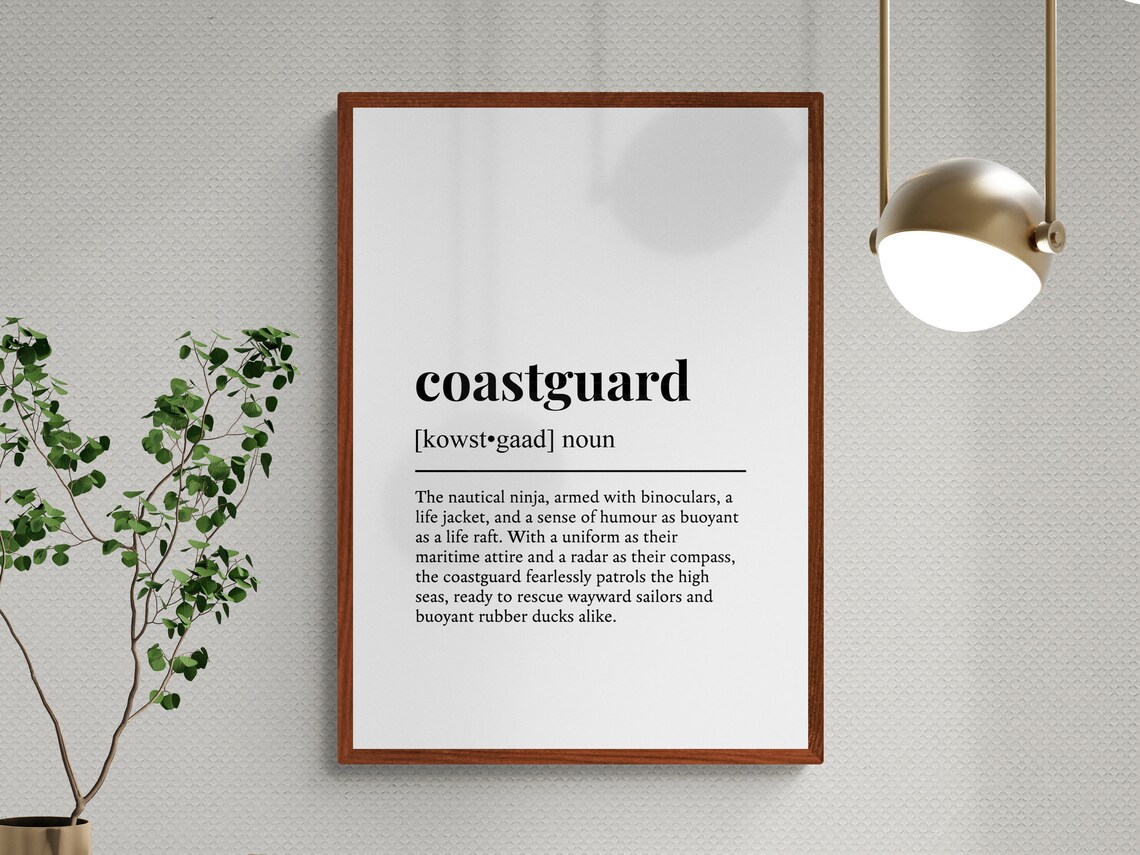 Coastguard Funny Definition Typography Wall Art Print - Image 3