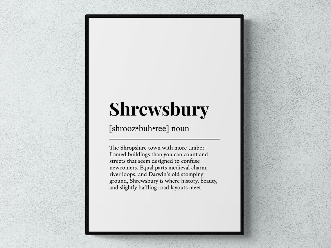 Shrewsbury Funny Definition Shropshire Art Print