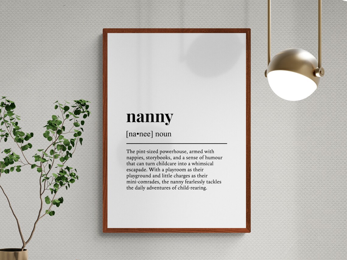 Nanny Funny Definition Noun Dictionary Pint Sized Powerhouse Poster - Image 3