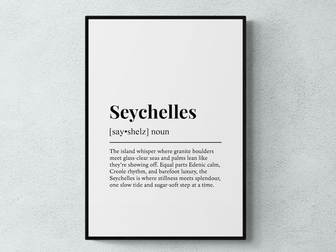Seychelles Funny Definition Africa Art Print