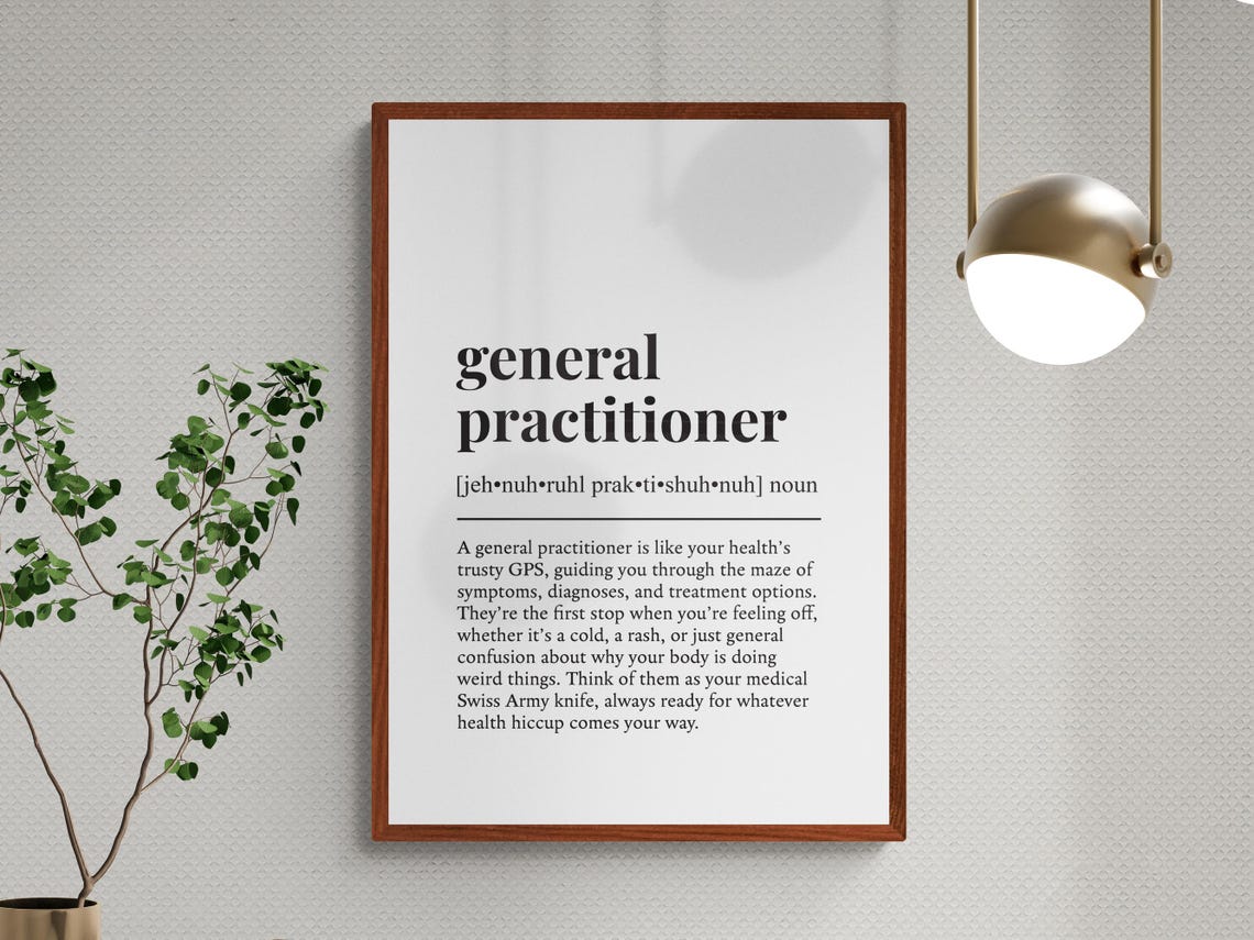 General Practitioner Dictionary Definition Print Funny Medical Gift - Image 3