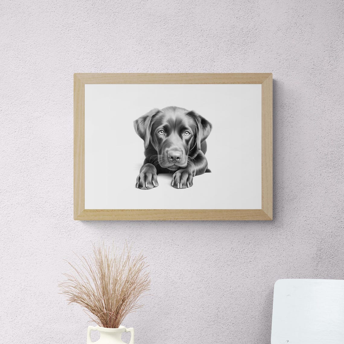 Labrador Retriever Puppy Pencil Sketch Adorable Cute Dog Print - Image 2