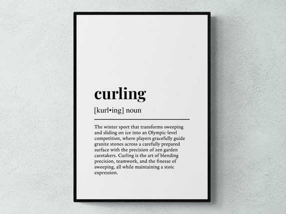Curling Funny Definition Sport Gift Poster Print