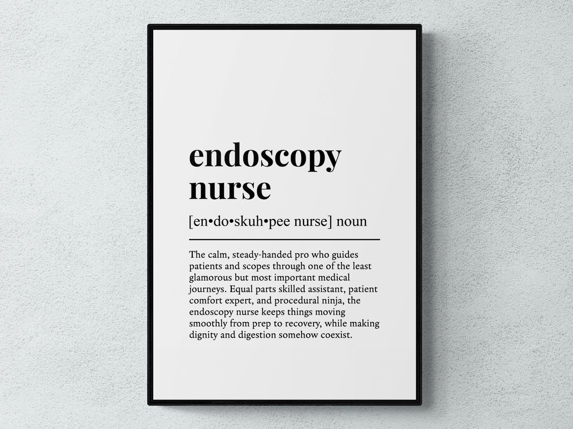 Endoscopy Nurse Funny Definition Job Work Gift Wall Art Print