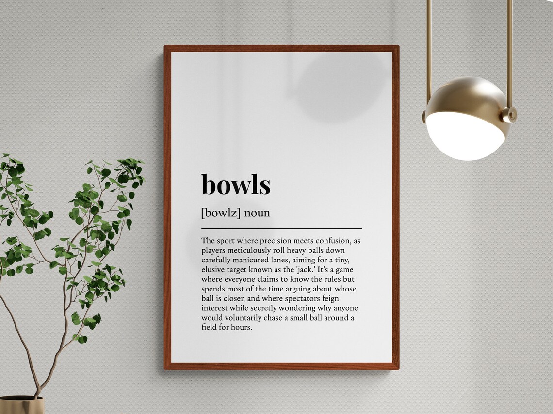 Bowls Funny Definition Typography Wall Art Print - Image 3