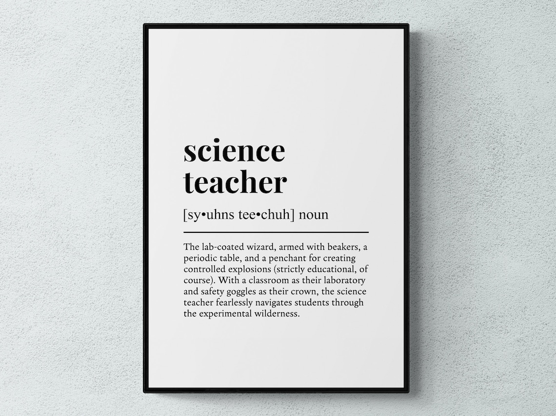 Science Teacher Funny Definition Wall Art Print