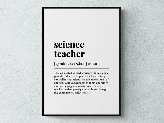 Science Teacher Funny Definition Poster Print