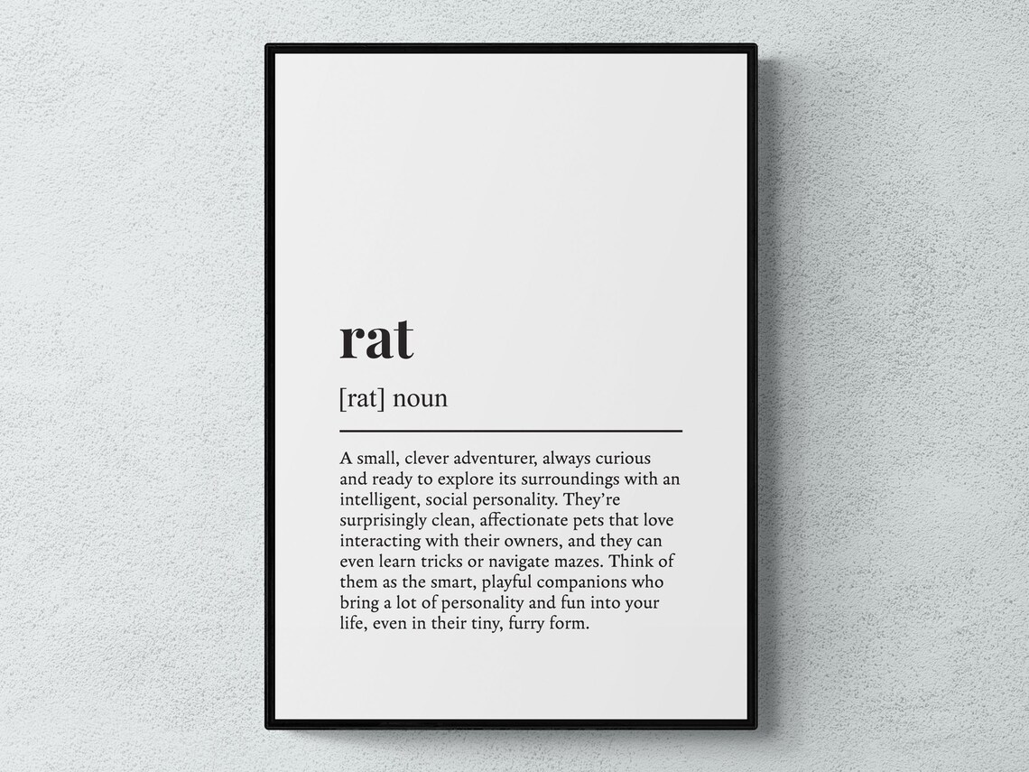Rat Funny Definition, Funny Pet Humor Art Print