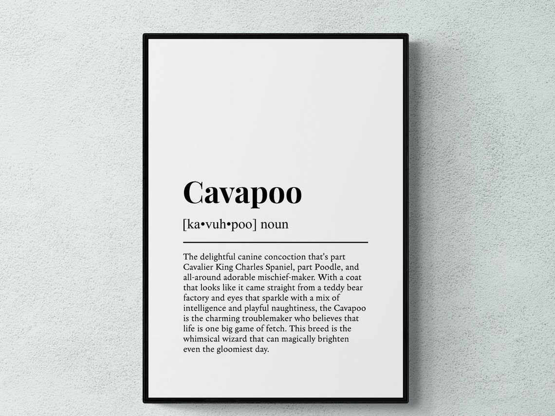 Cavapoo Funny Definition Dog Art Print