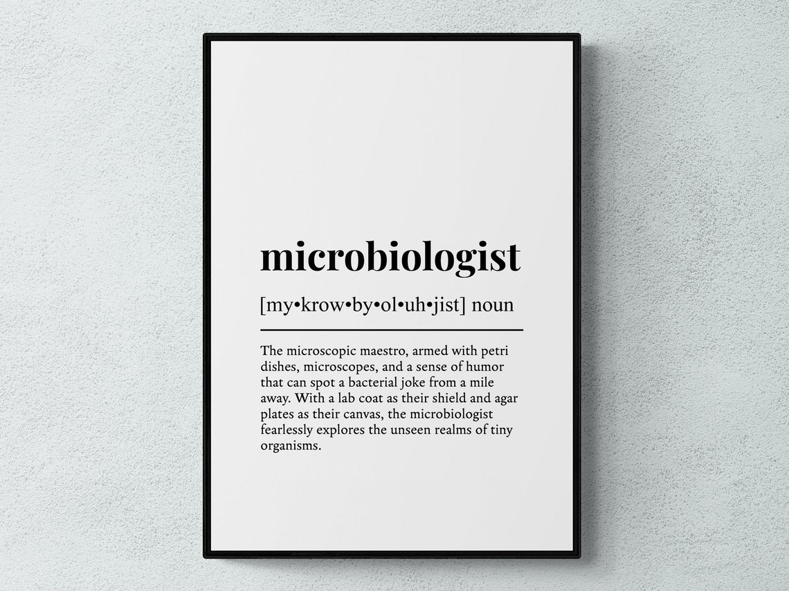 Microbiologist Funny Definition Laboratory Humor Typography Poster