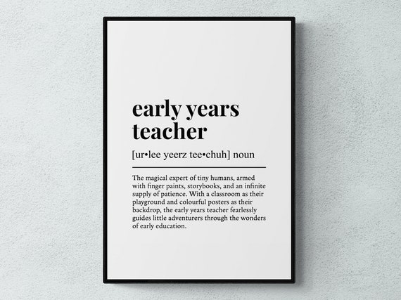 Early Years Teacher Funny Definition Quote Art Print