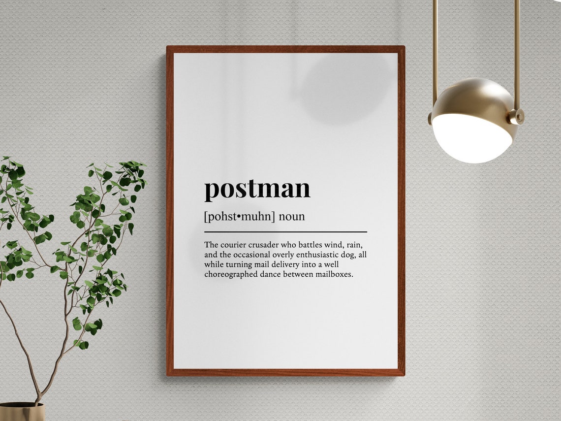 Postman Funny Definition Minimalist Dictionary Word Art Poster - Image 3