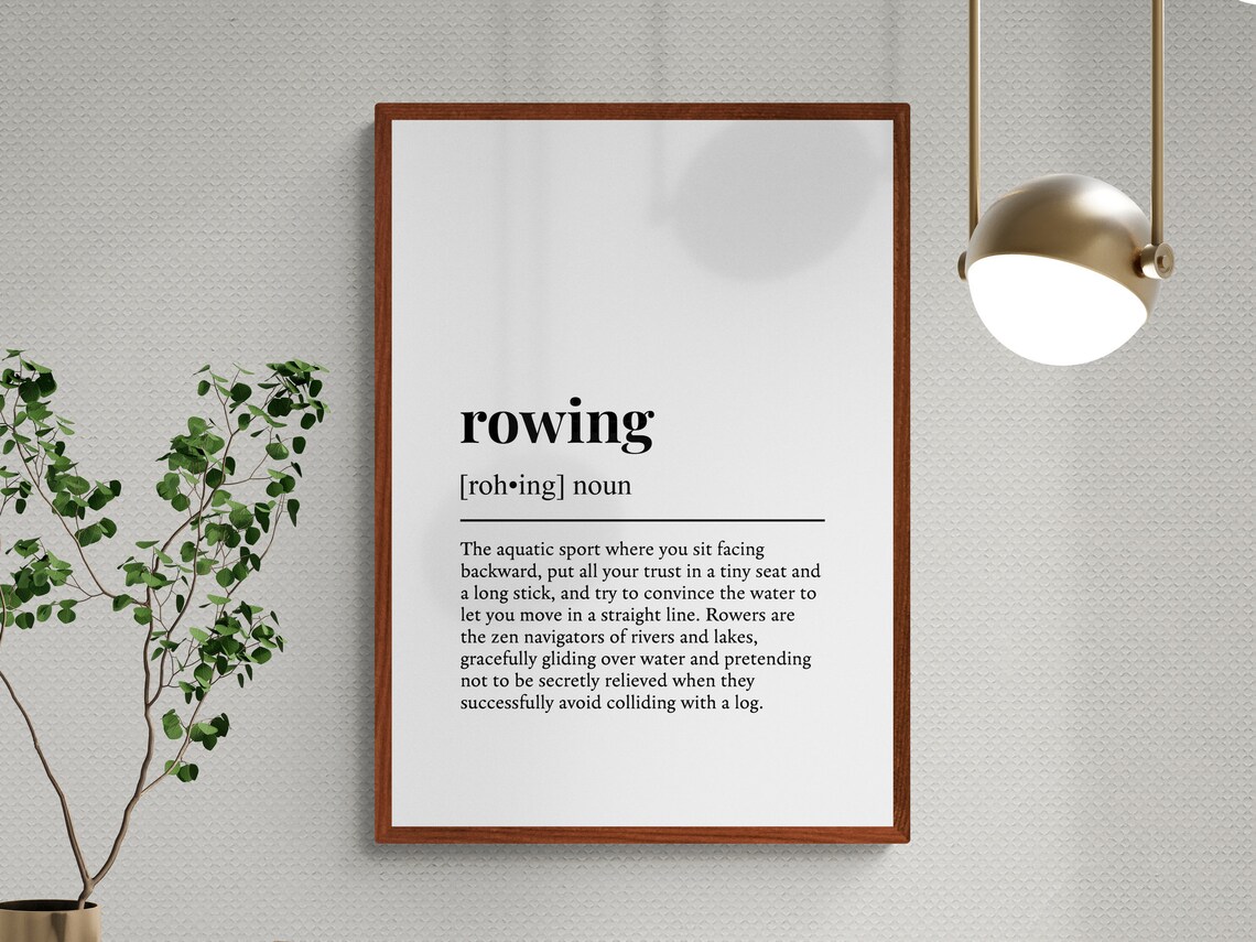 Rowing Funny Definition, Funny Typography Art Print - Image 3