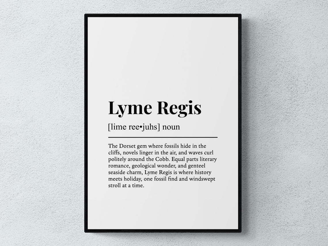 Lyme Regis Funny Dictionary Definition Dorset Fossil Gift Print